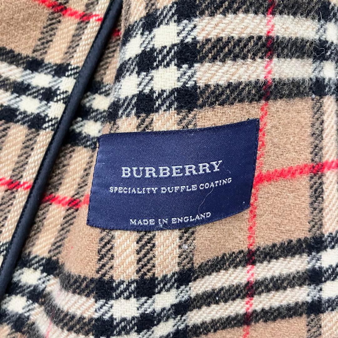 バーバリー 英国製 ダッフルコート キャメル 100%ウール ノバチェック裏地