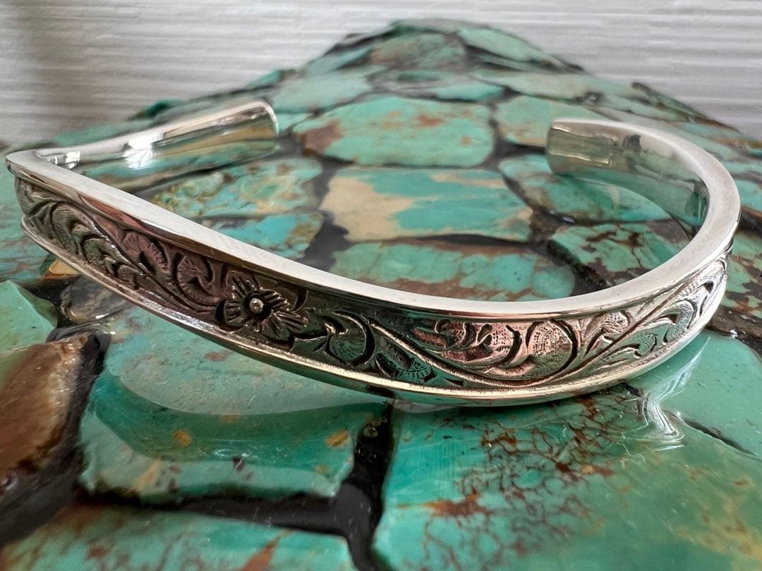 Lion Heart silver925 フローラル　バングル　美品