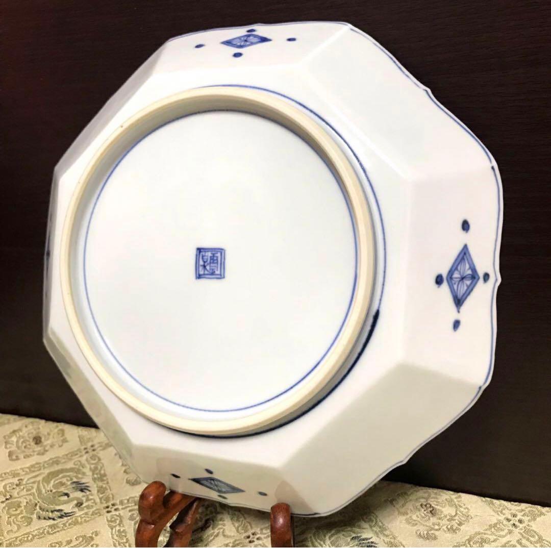 限定✨京焼 加藤雲泉 清水焼 6.7号 着彩間取花唐草 八角皿✨雲泉 中皿