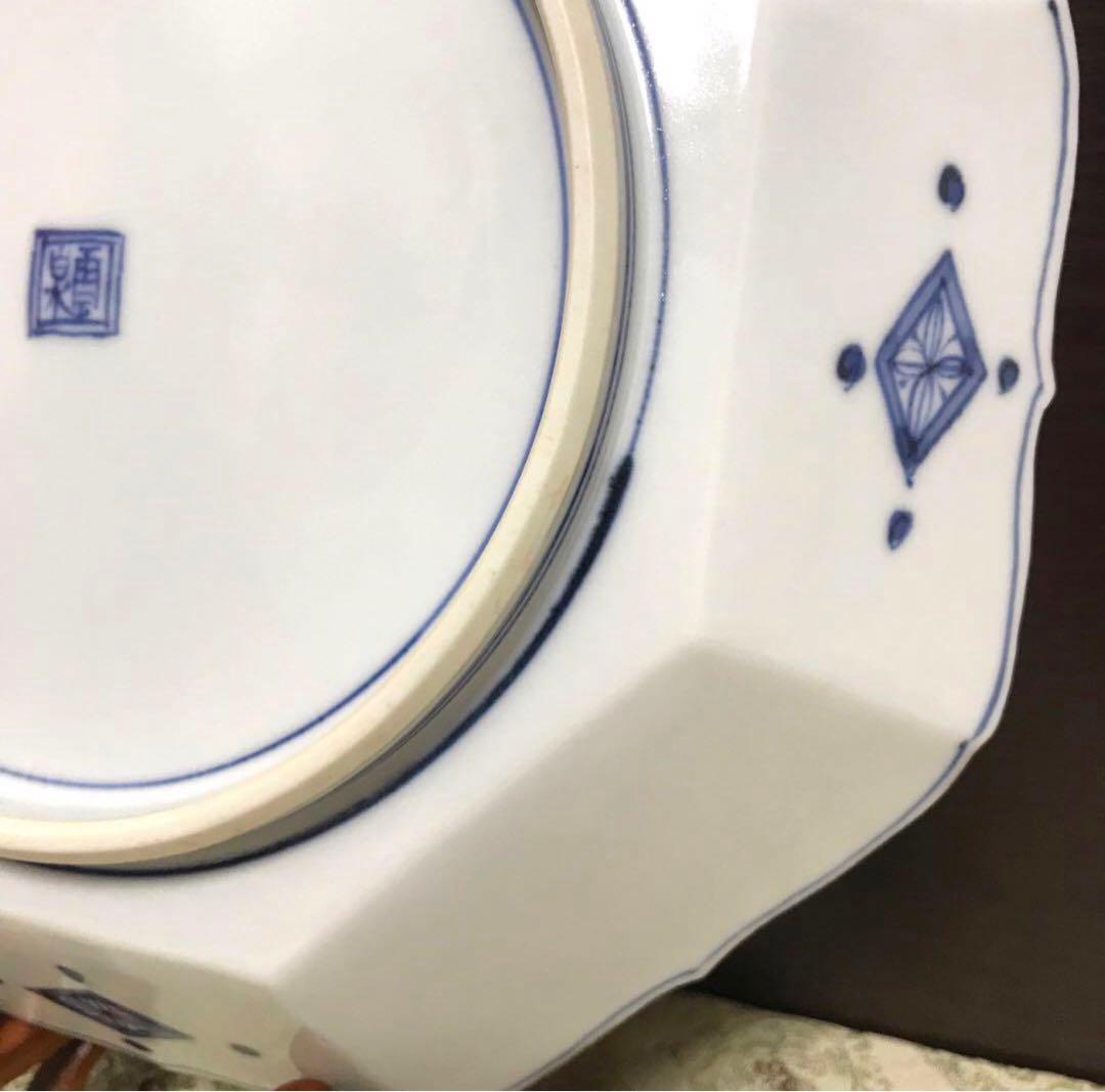 限定✨京焼 加藤雲泉 清水焼 6.7号 着彩間取花唐草 八角皿✨雲泉 中皿