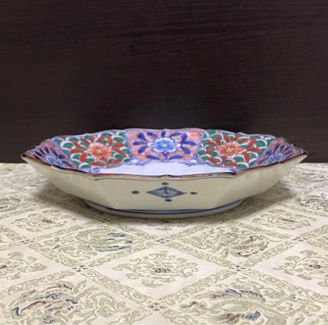 限定✨京焼 加藤雲泉 清水焼 6.7号 着彩間取花唐草 八角皿✨雲泉 中皿