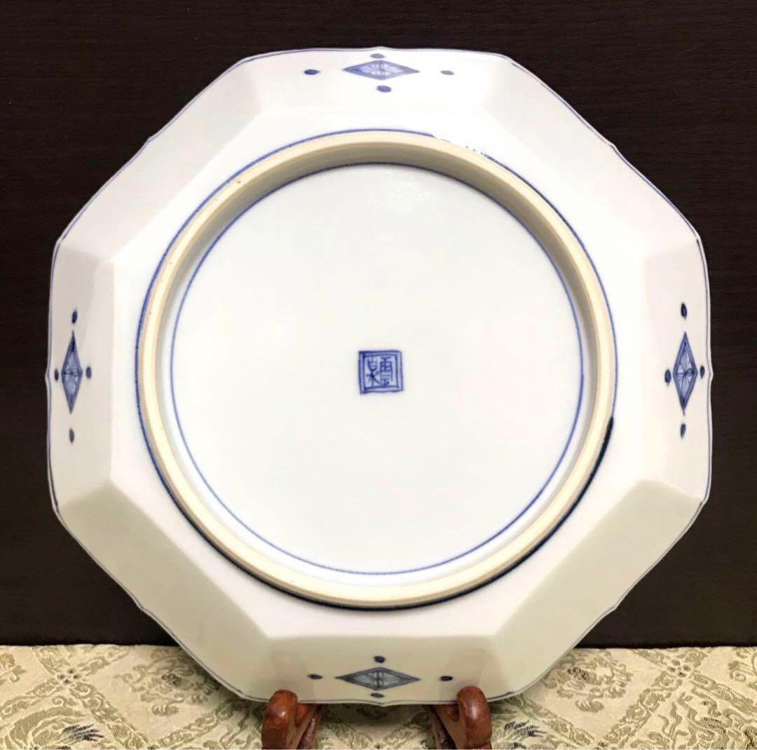 限定✨京焼 加藤雲泉 清水焼 6.7号 着彩間取花唐草 八角皿✨雲泉 中皿