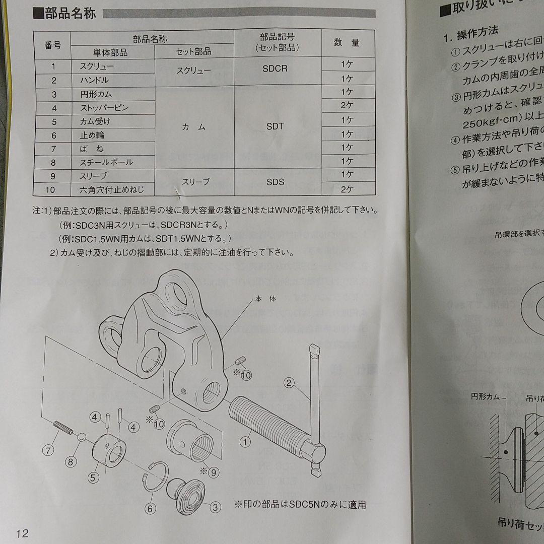 スーパー吊りクランプSDC1N 1ton