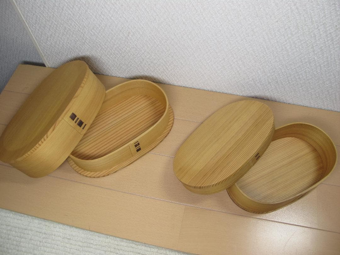 小判弁当　曲げわっぱ　弁当箱　2個