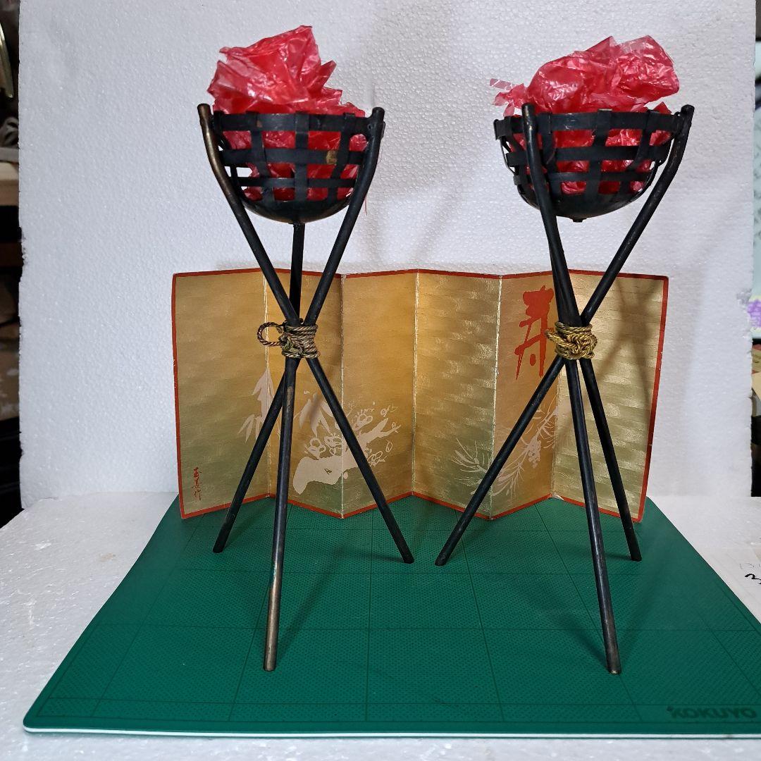 昭和レトロ銅製五月人形篝火