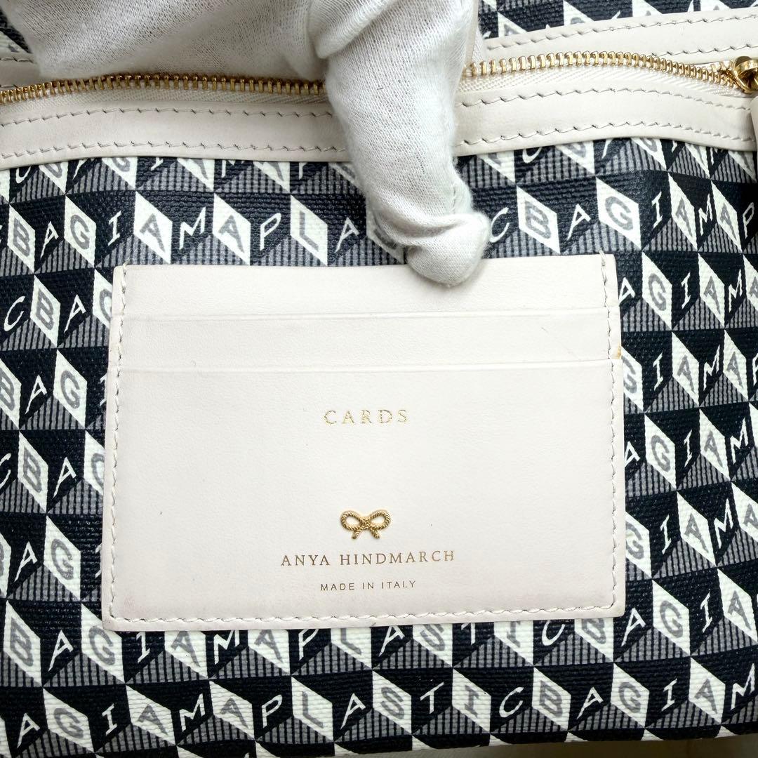 【美品】アニヤハインドマーチ プラスチックバッグ デカロゴ モノグラム ブラック