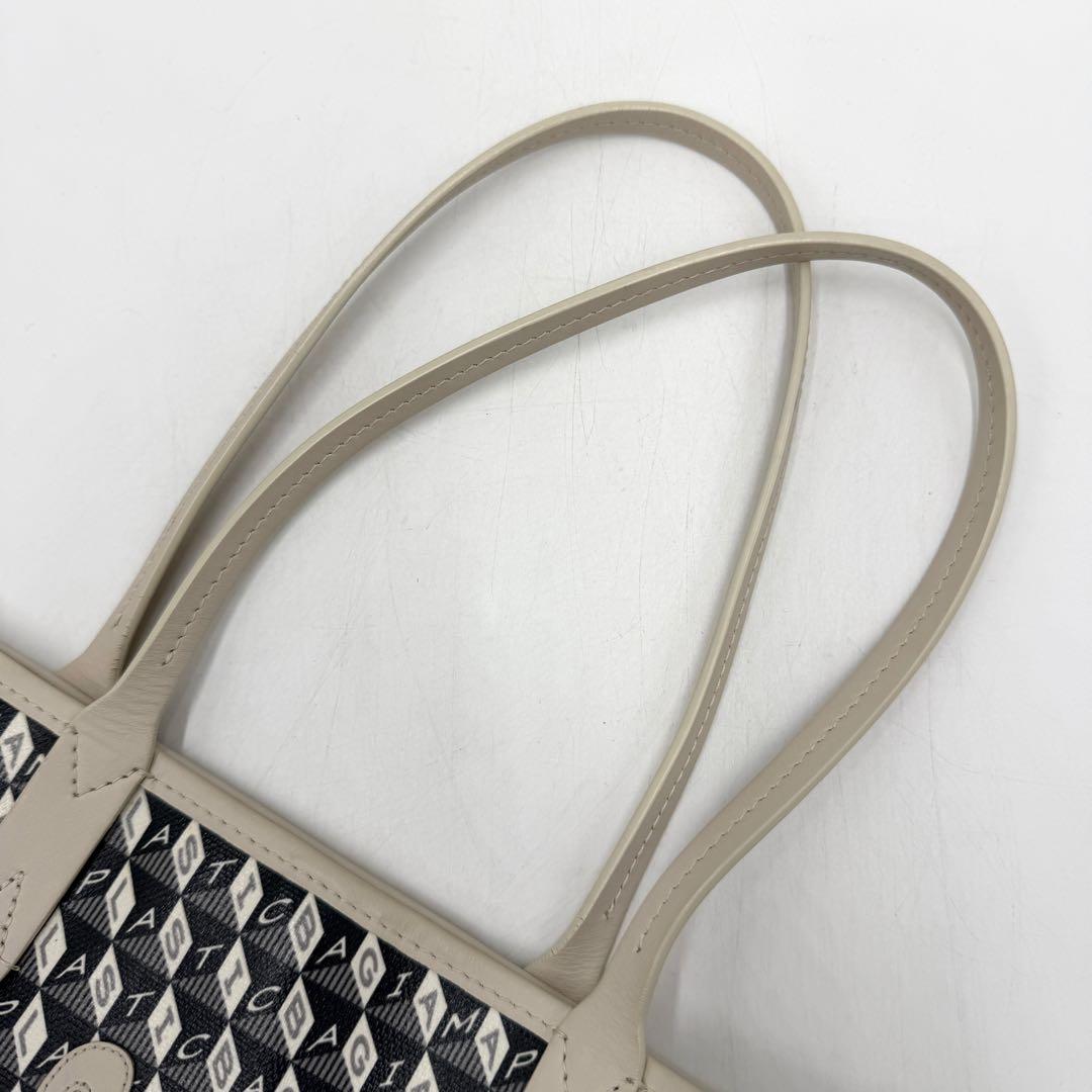 【美品】アニヤハインドマーチ プラスチックバッグ デカロゴ モノグラム ブラック