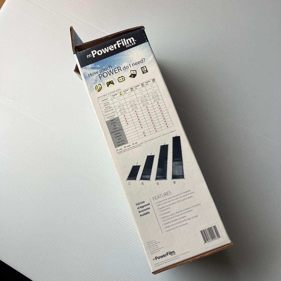 PowerFilm ロール式ソーラーパネルR-21（未使用）