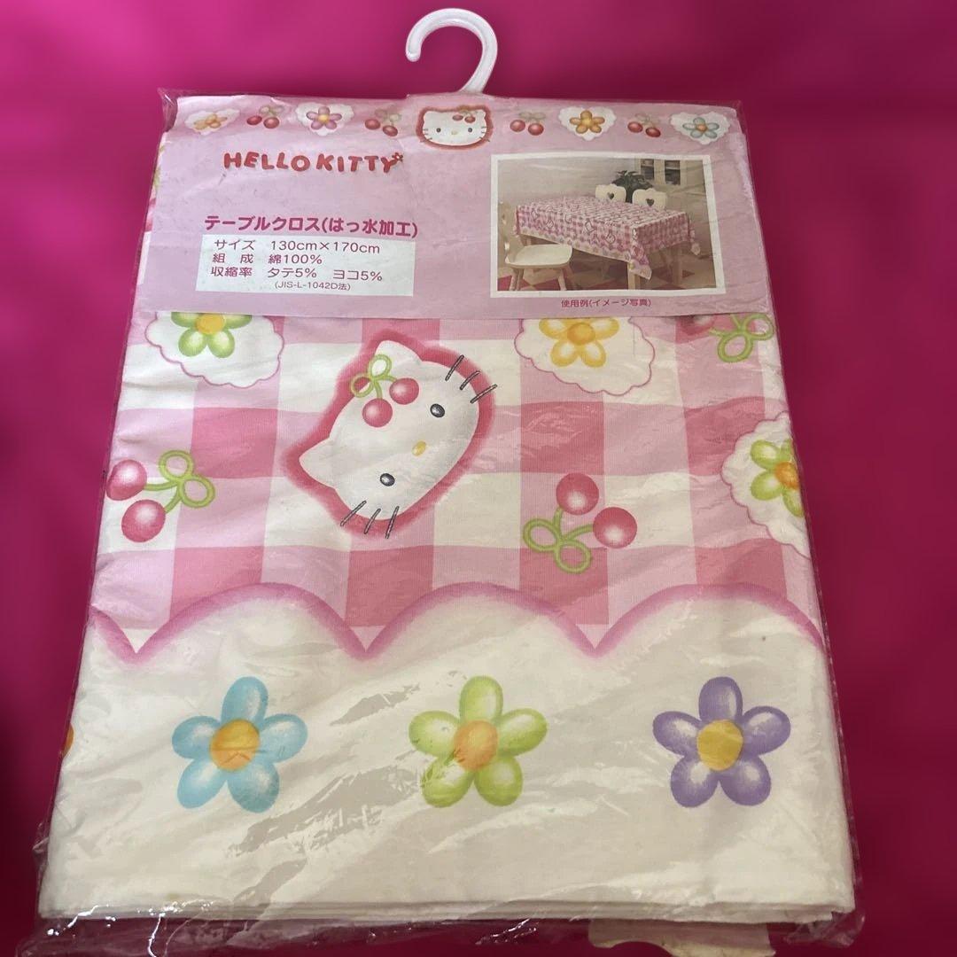 ハローキティ　テーブルクロス　さくらんぼ　カオハナ　レトロ　平成　1998