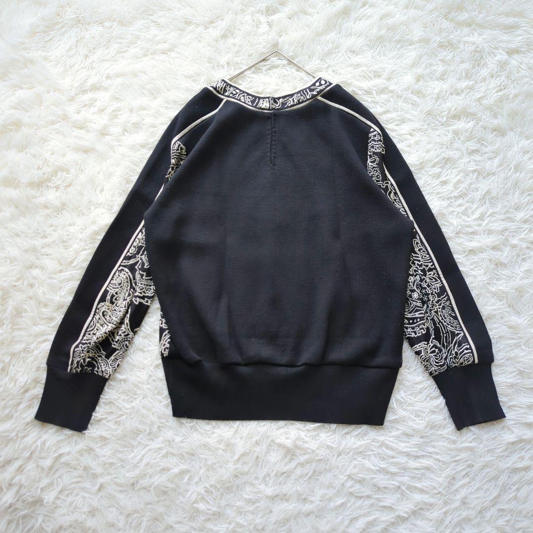 LEONARDレオナール☆ペイズリーフラワープリントニット　白黒