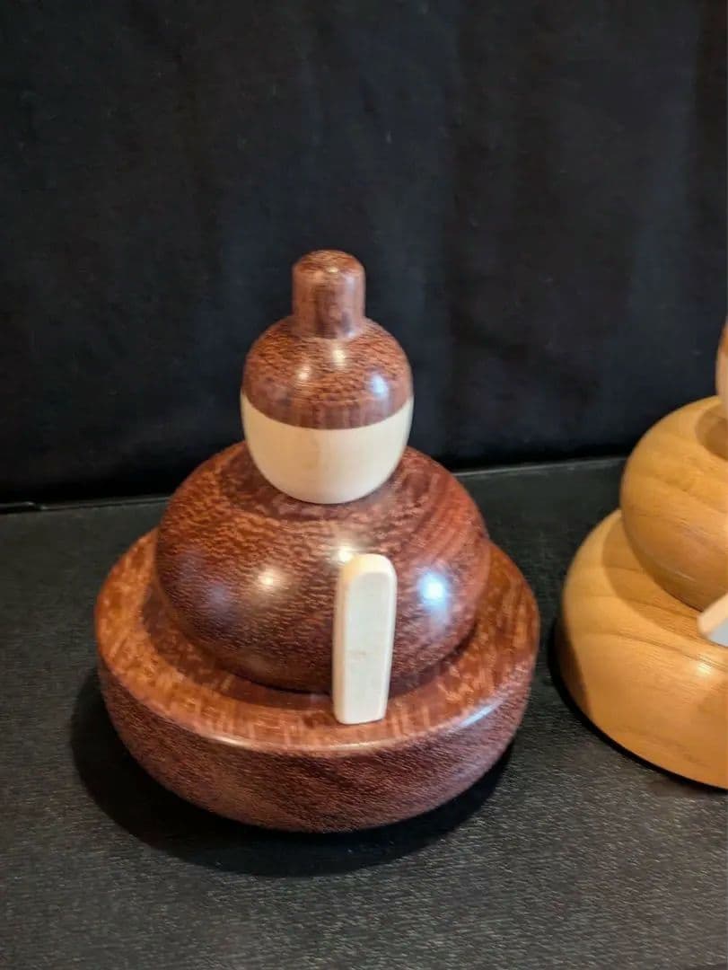 挽物屋のお雛様　ブビンガ・欅・ヒバ