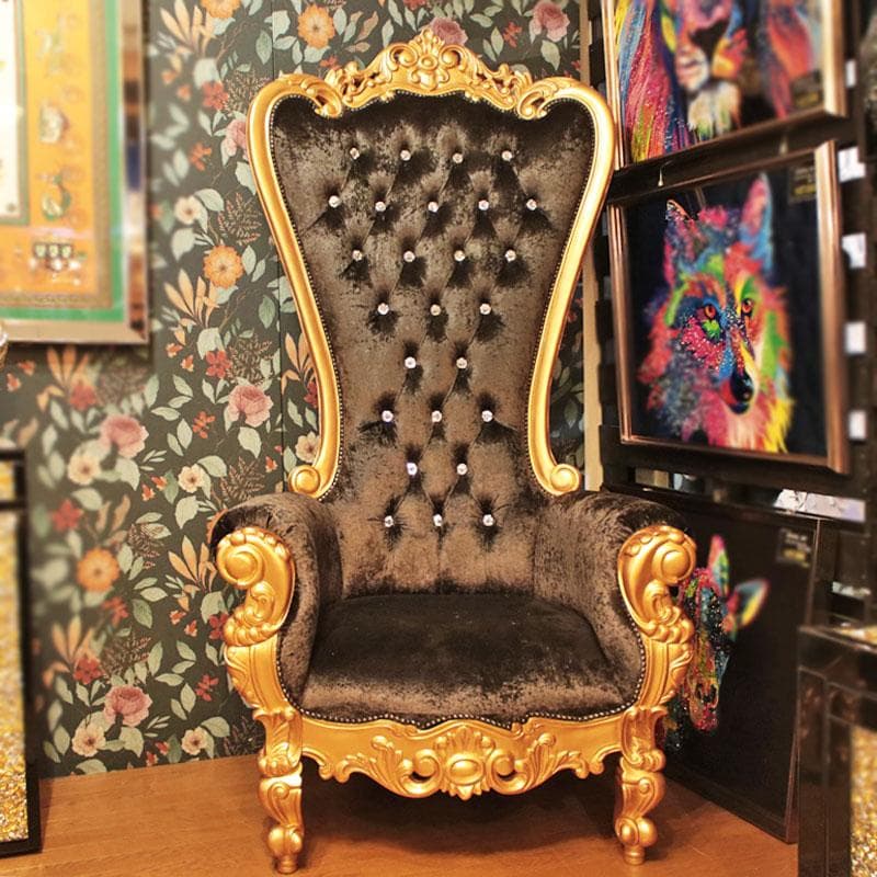 クイーンチェア ソファ ブラック 一人掛け インテリア 682-178