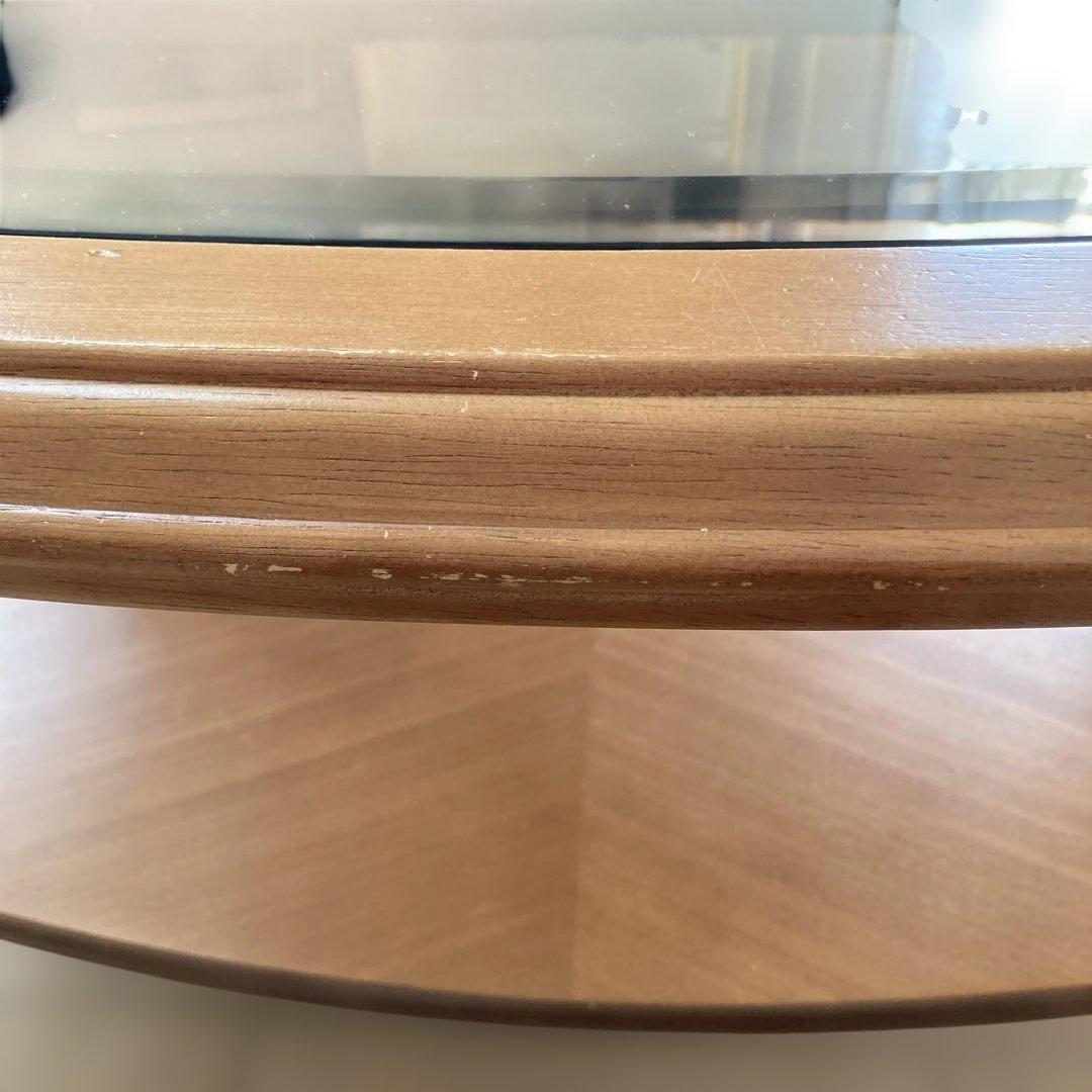 マルニ木工　オーバル　木製ガラステーブル　センターテーブル