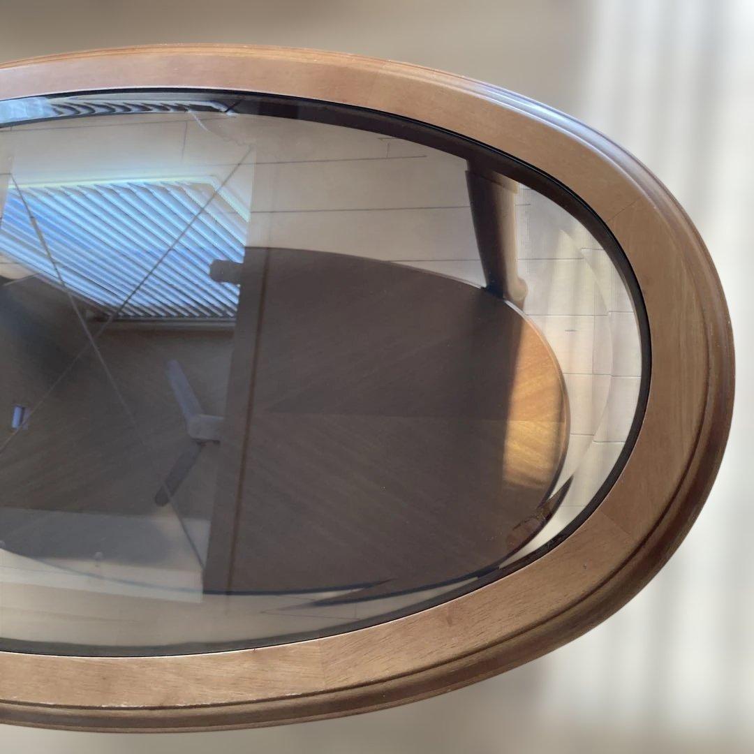 マルニ木工　オーバル　木製ガラステーブル　センターテーブル