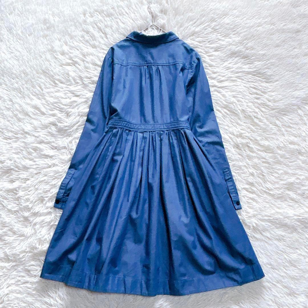 【美品】kate spade　デニムシャツワンピース　近年モデル　青　160／S