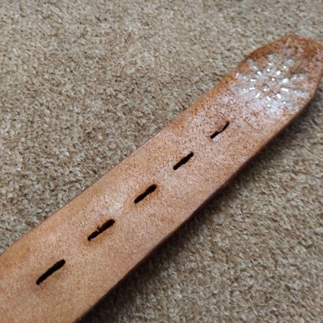 34inch ハラコ ピーナッツ レザー スタッズベルト ブラック