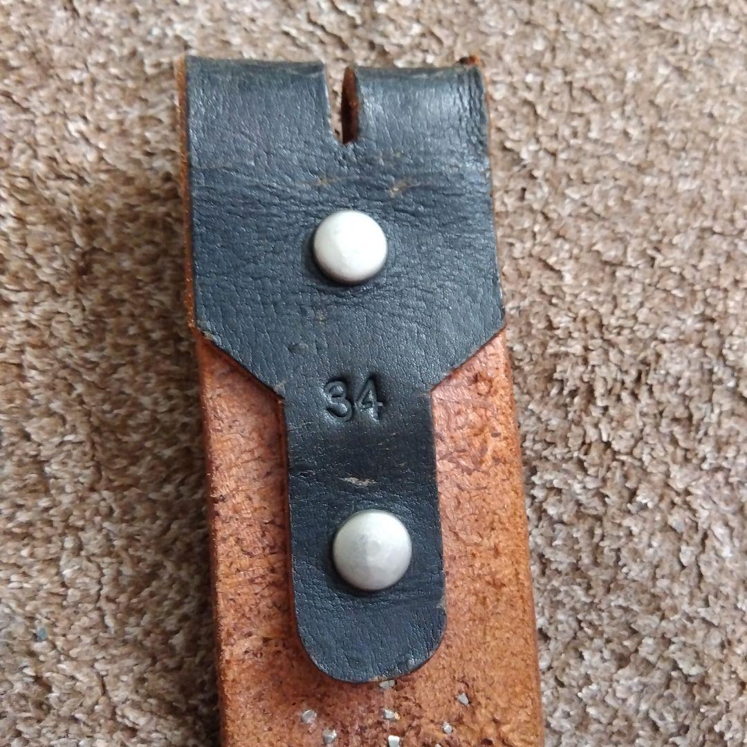 34inch ハラコ ピーナッツ レザー スタッズベルト ブラック