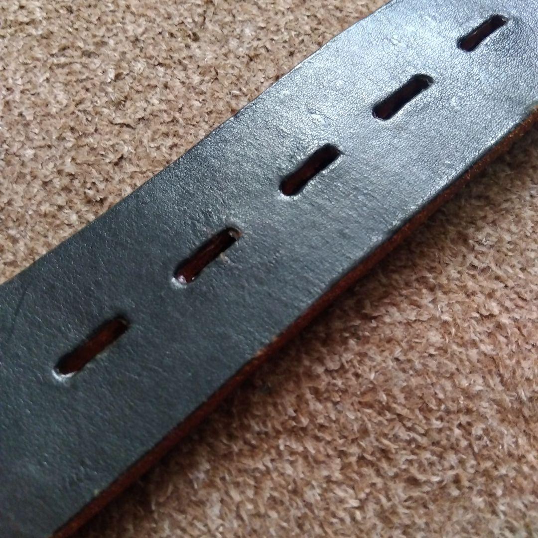 34inch ハラコ ピーナッツ レザー スタッズベルト ブラック