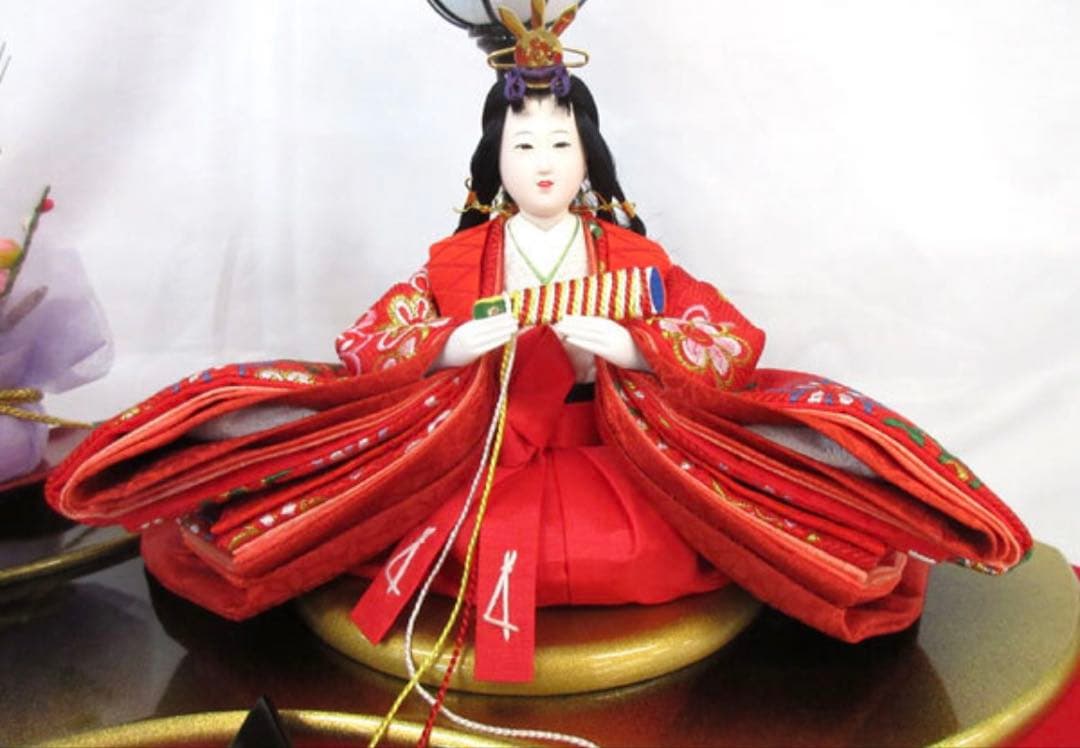 SALE平安親王飾り 藤扇作 オルゴール付新品ガラスケース入 128000円相当