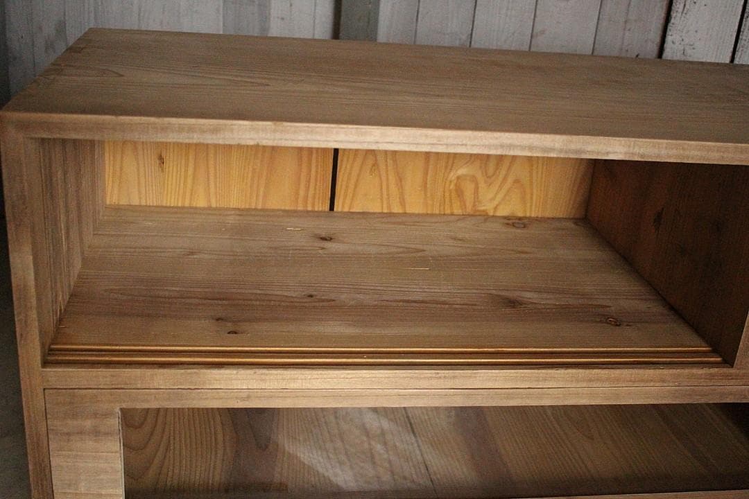 前面ガラスの引き出し2段×ガラス戸棚×木製小引き出し2段