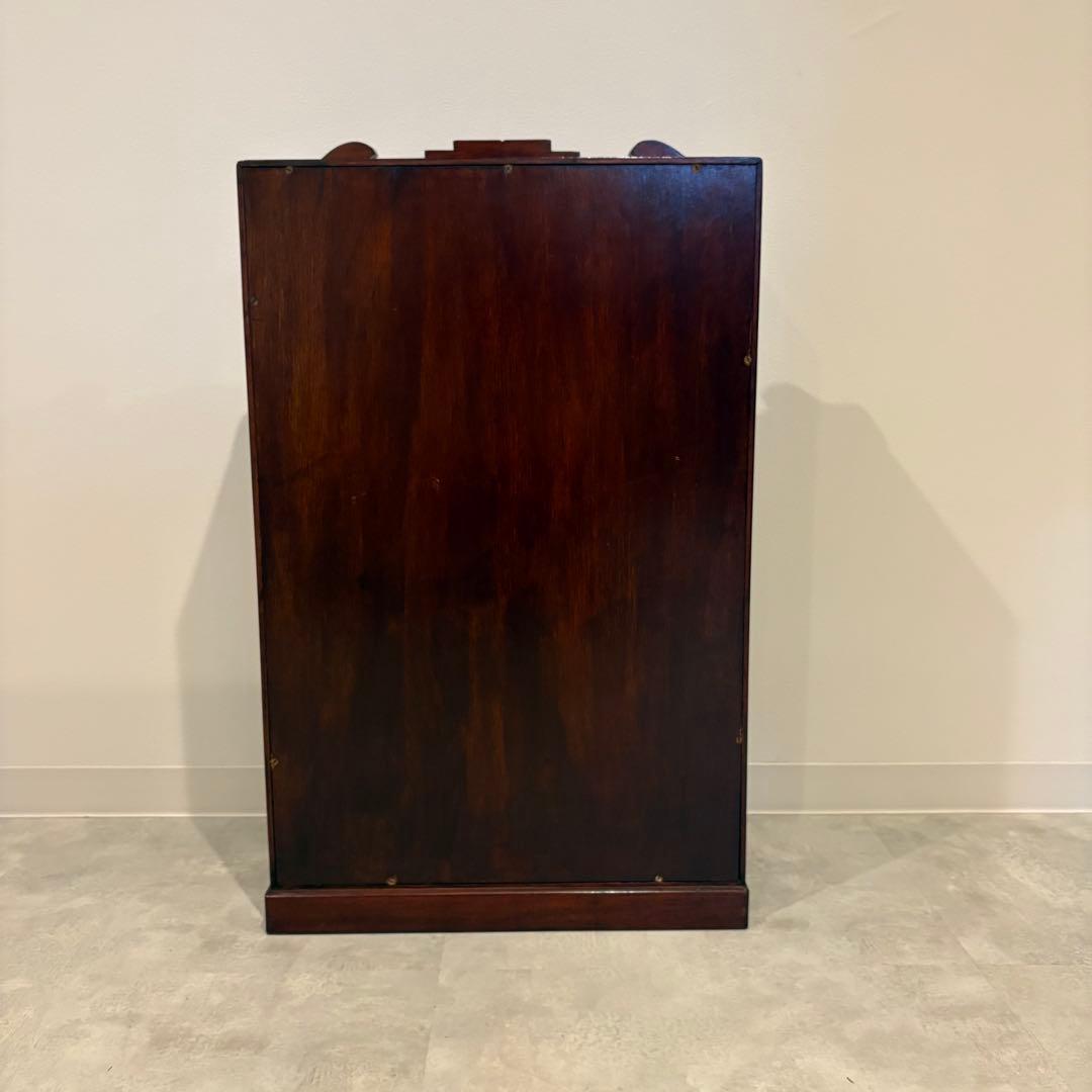 飾り棚　唐木　ショーケース　ミラーバック　ビンテージ