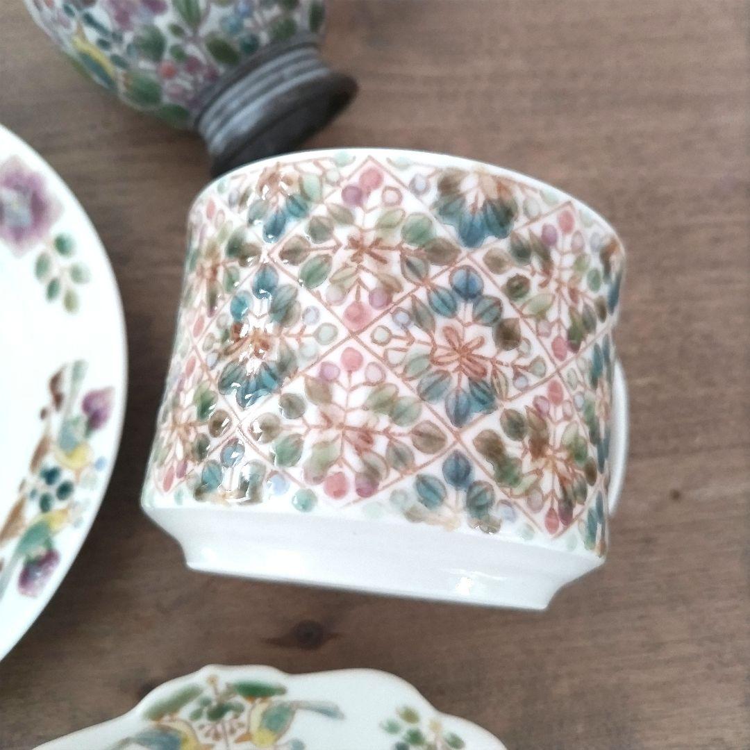 岳中爽果さん　上絵　カップ　皿　脚付カップ