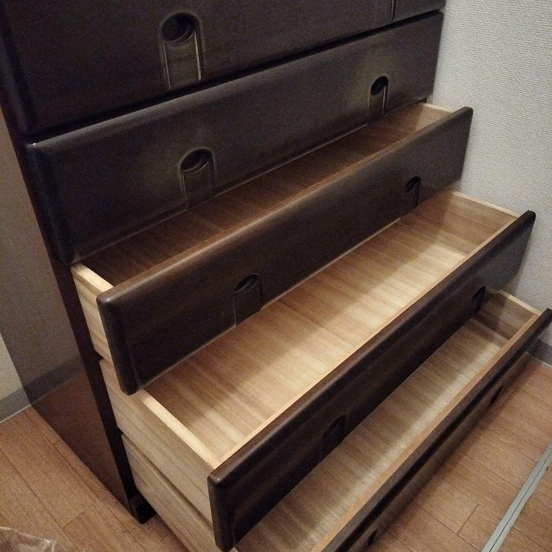 大塚家具★ダークブラウン 6段チェスト 桐タンス着物収納