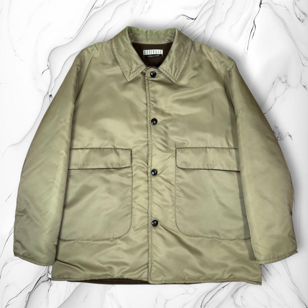 《激レア》BONEVILLE 90s ナイロンパフジャケット 中綿 カーキ 48