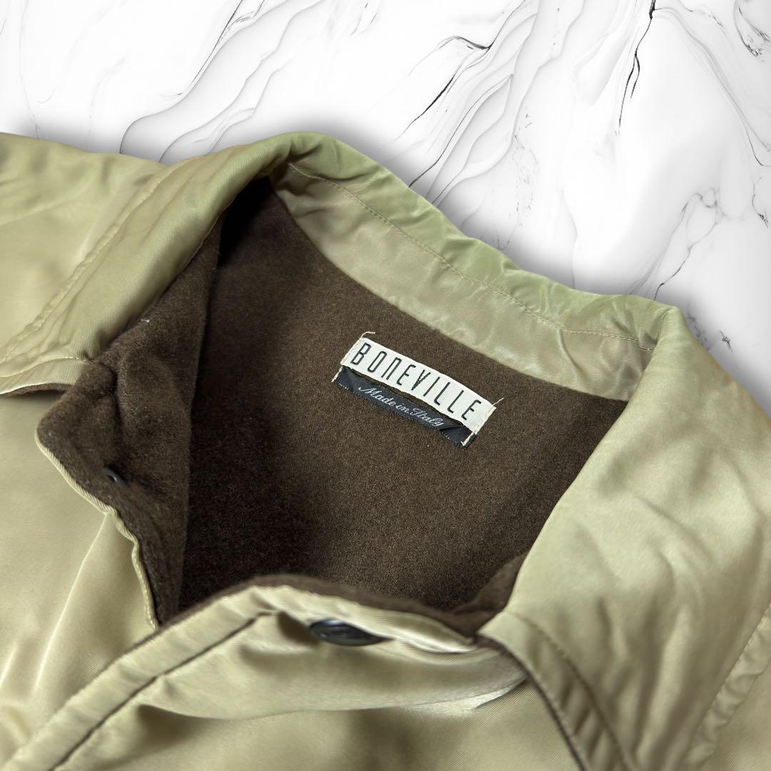 《激レア》BONEVILLE 90s ナイロンパフジャケット 中綿 カーキ 48