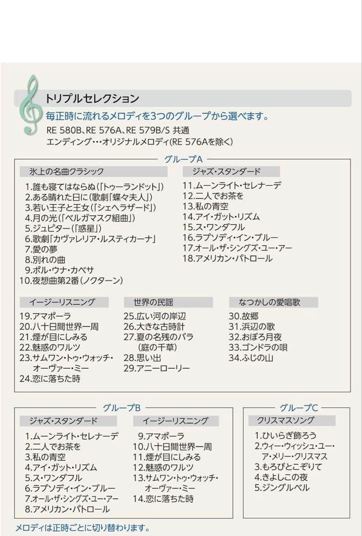 SEIKO 音楽モチーフ 掛時計 RE579B