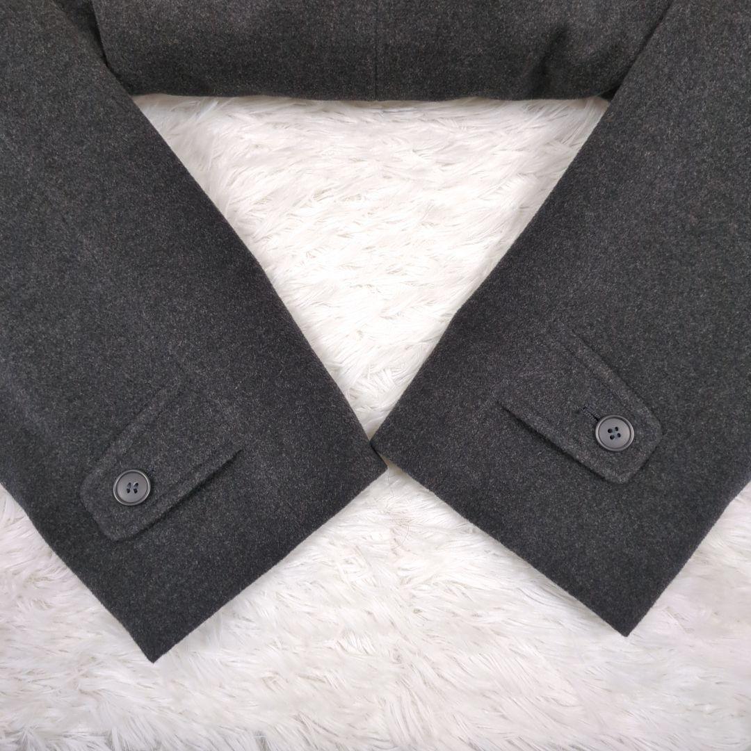 美品【希少サイズ L】サンヨー　カシミヤ混　マキシ丈　ロングコート　比翼ボタン