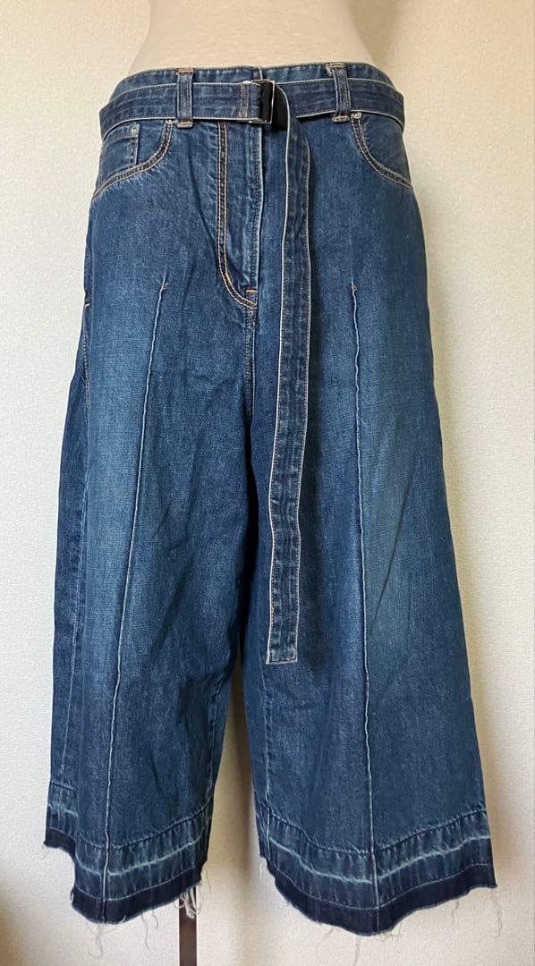 サカイ ワイドデニムパンツ ベルト付 sacai