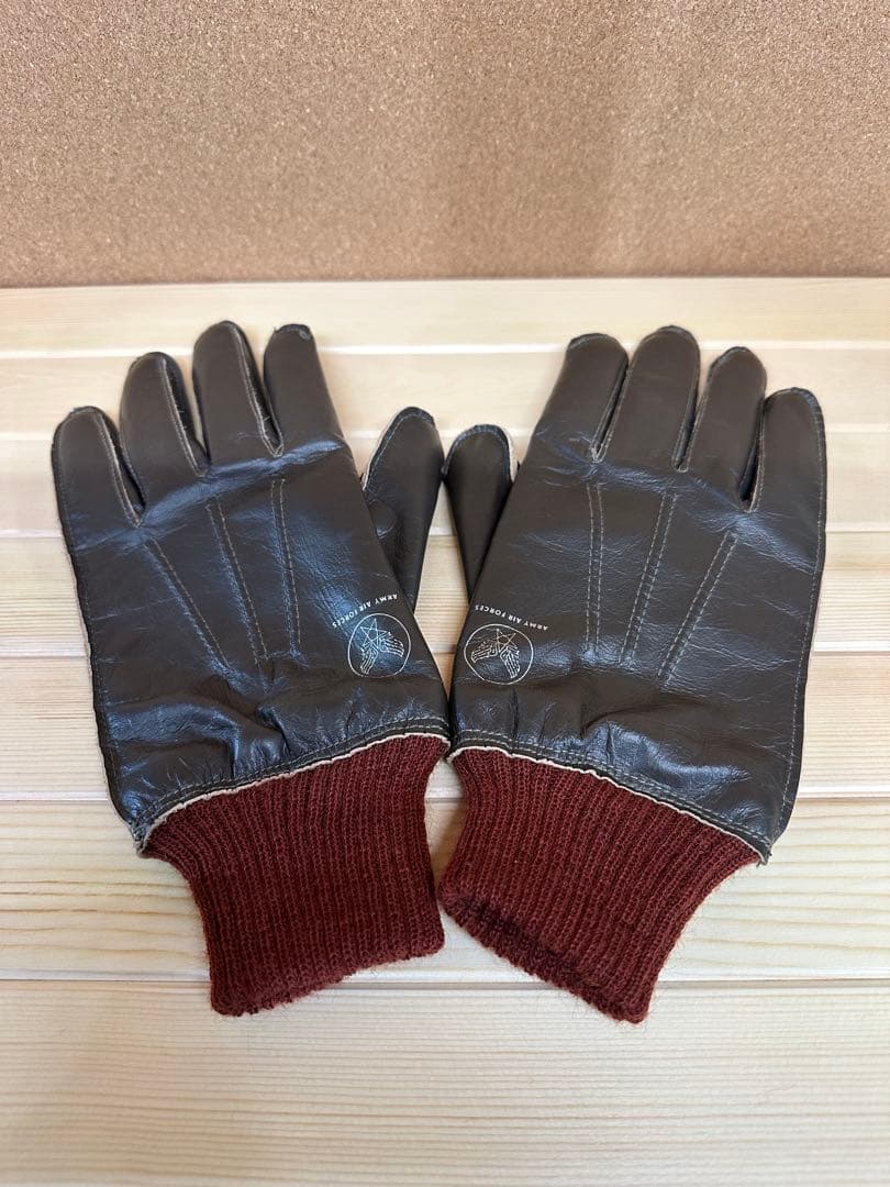 TYPE A-10 手袋 8 1/2 ダークブラウン 赤リブ