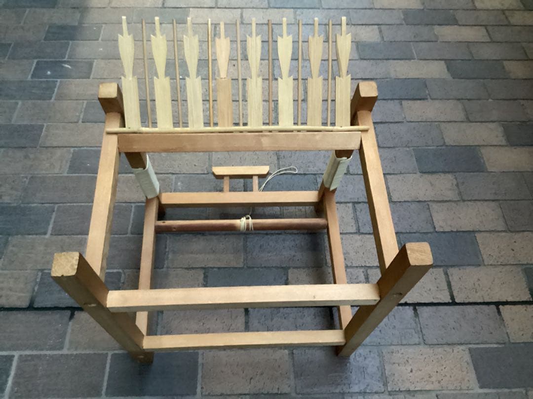 組紐　道具　綾竹台　雅流　破損難あり　羽根8本