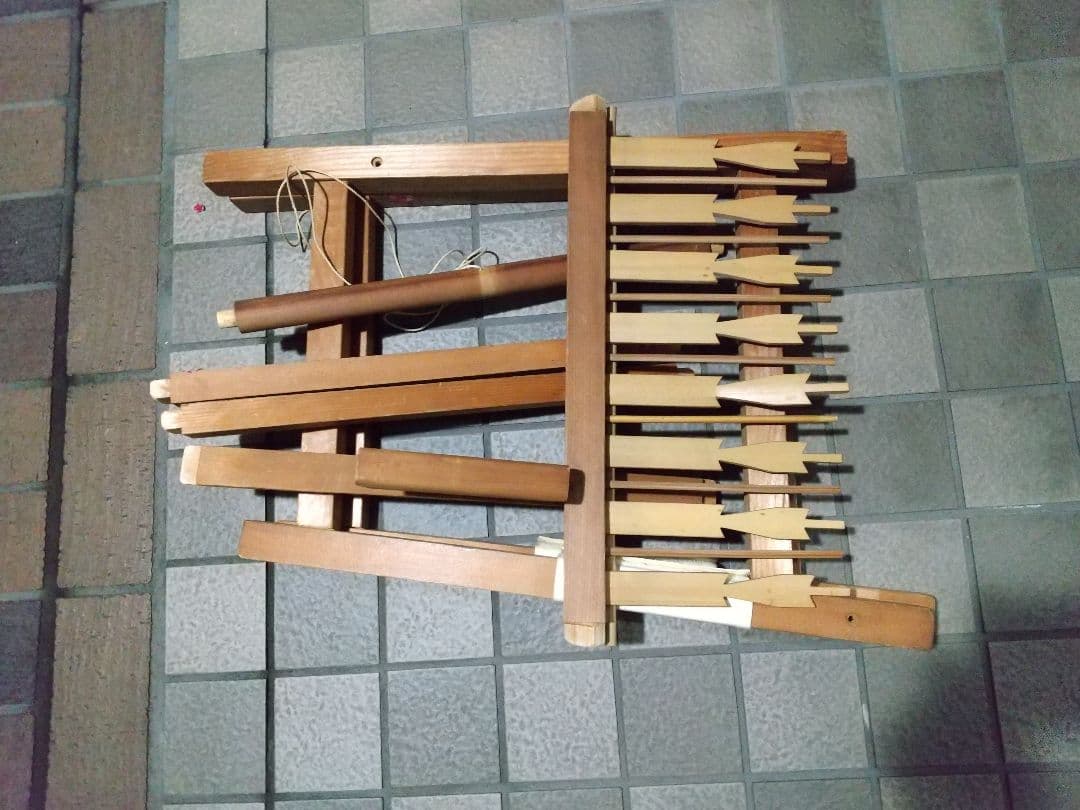 組紐　道具　綾竹台　雅流　破損難あり　羽根8本