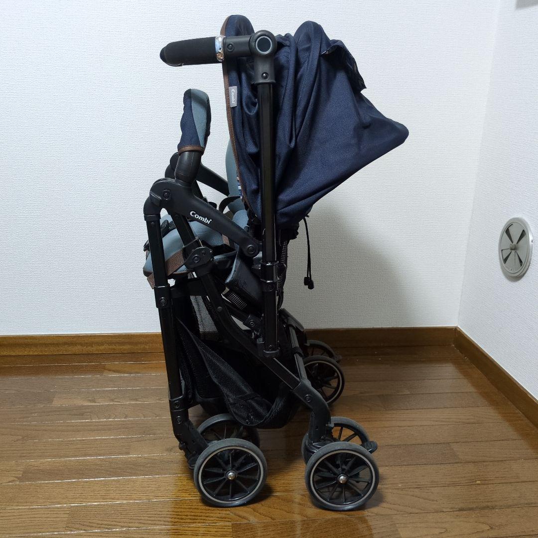 Combi スゴカル 4キャス compact ヘリンボンネイビー