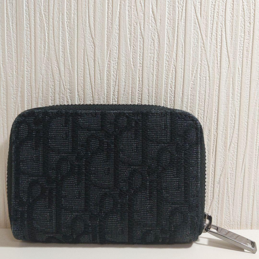 ディオール オブリーク ラウンドジップ ケース 財布 キャンバス ブラック