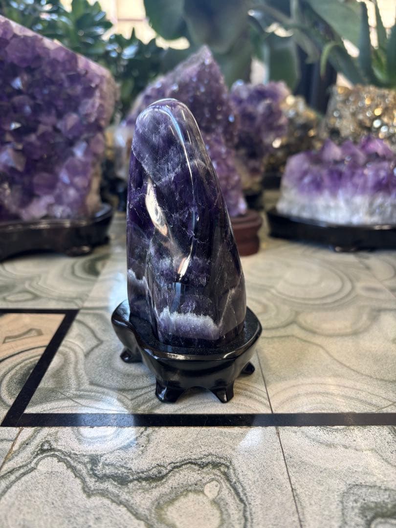 アメジスト　レース　ストーン　鉱石　希少　置物　インテリア