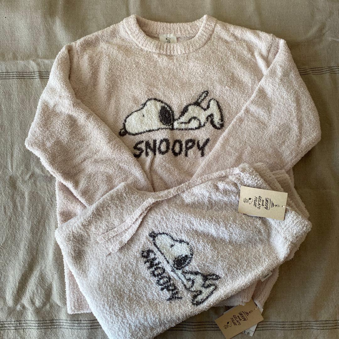 ジェラートピケ　スヌーピー　コラボ　ルームウェア　セットアップ　ロゴ刺繍