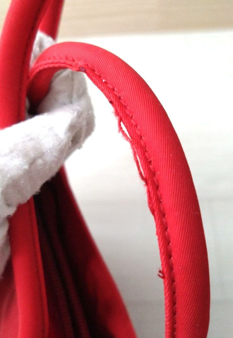 良品 PRADA プラダ トートバッグ ハンドバッグ　ナイロン　レッド　赤