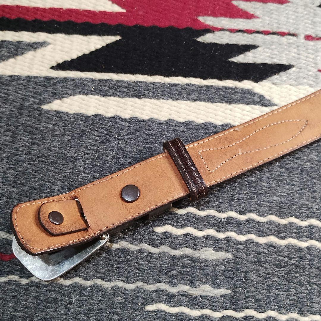 【Justin 】80-90s 4ピース ウエスタンベルト ビンテージ リザード