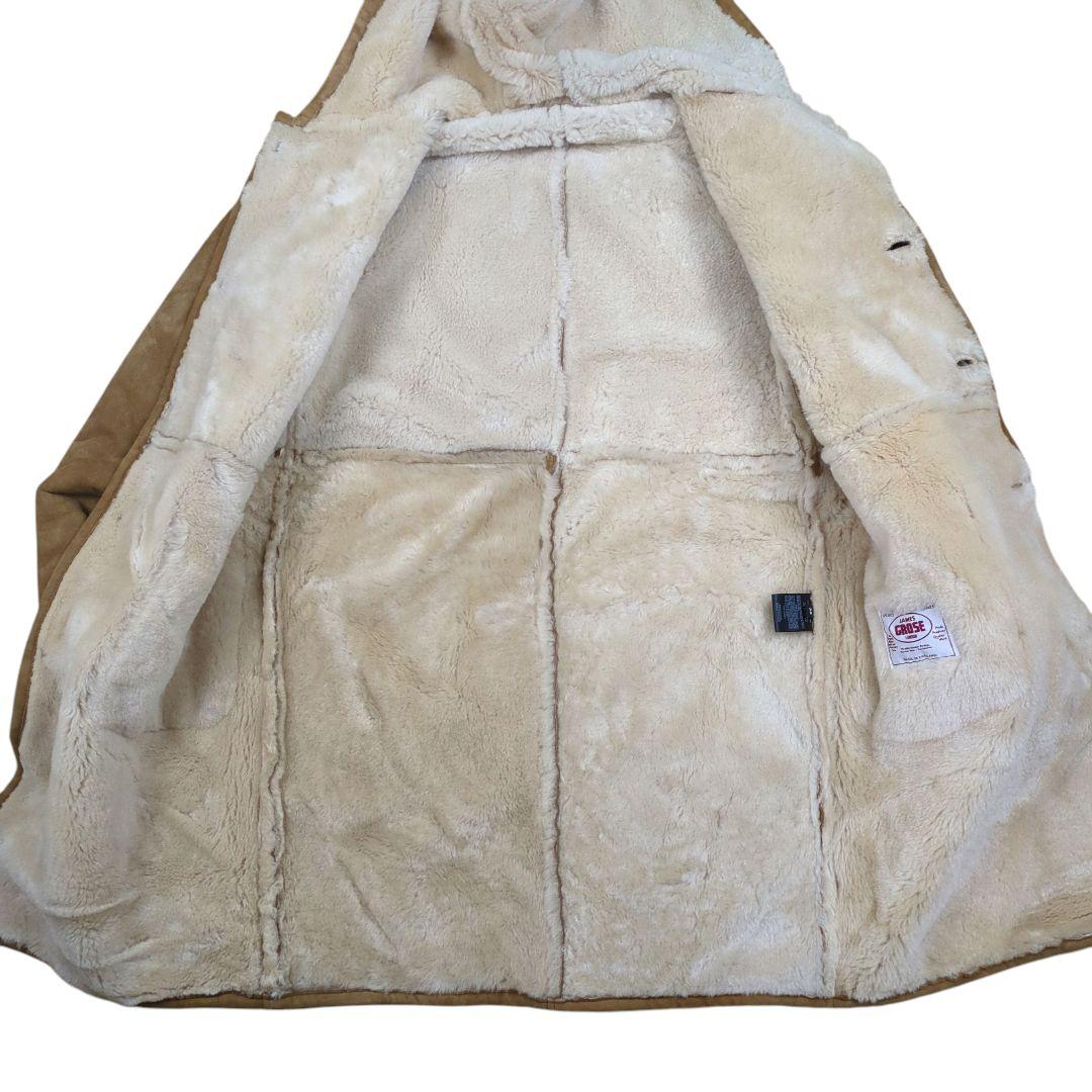 JAMES GROSE ムートン レザー コート ロング 裏ボア キャメル 38