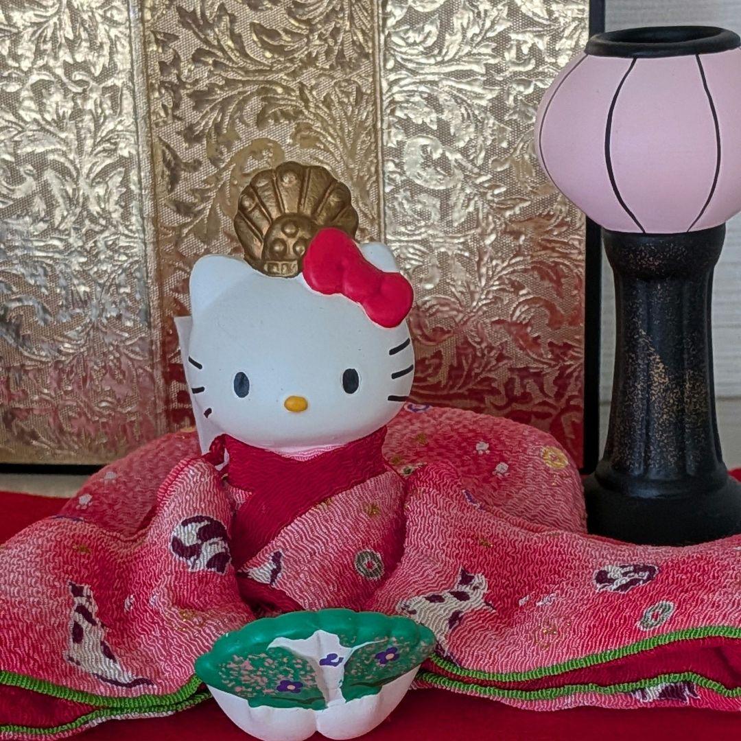 吉徳大光 雛人形 サンリオ ひな祭り ハローキティ キティちゃん　陶器　ちりめん