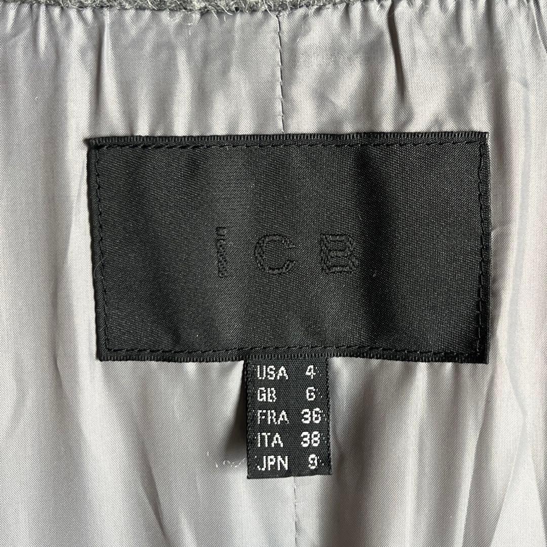 美品☆ ICB チェスターダウンコート　アルパカ混　グレー　M〜Lサイズ