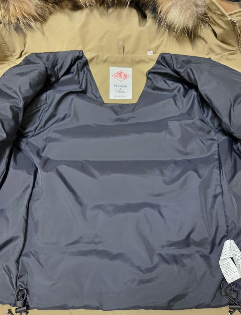 ダントン ファー付きダウンジャケット 38 キャメル