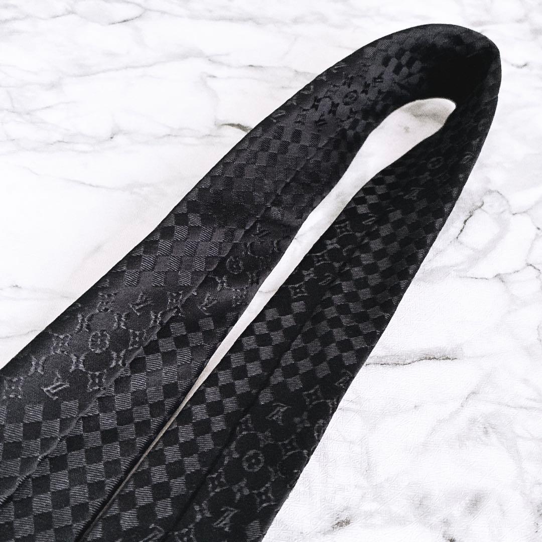 ✨未使用箱付き✨ルイヴィトン　ダミエミックスモノグラム　ブラック　ネクタイ