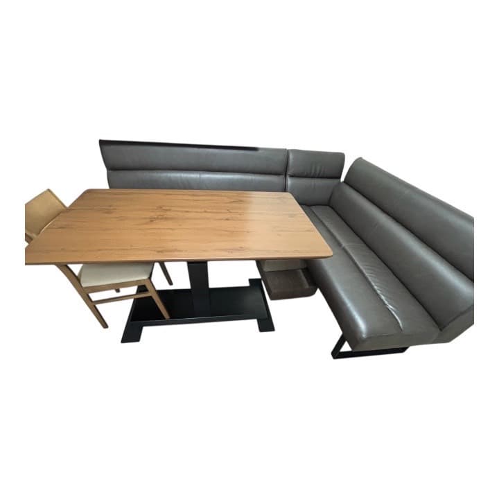 限定配送 ダイニングテーブル&肩ひじ&イス&ソファ 5点セット木製 合皮 羽 T