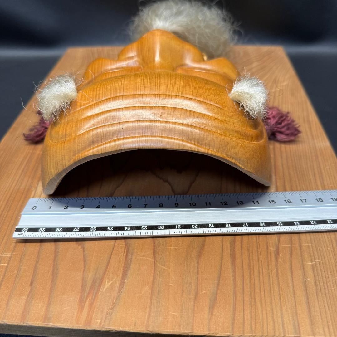 ◉Fc左1001 木彫 能面 翁 翁面 能楽 能 狂言 仮面 面 神聖 伝統的