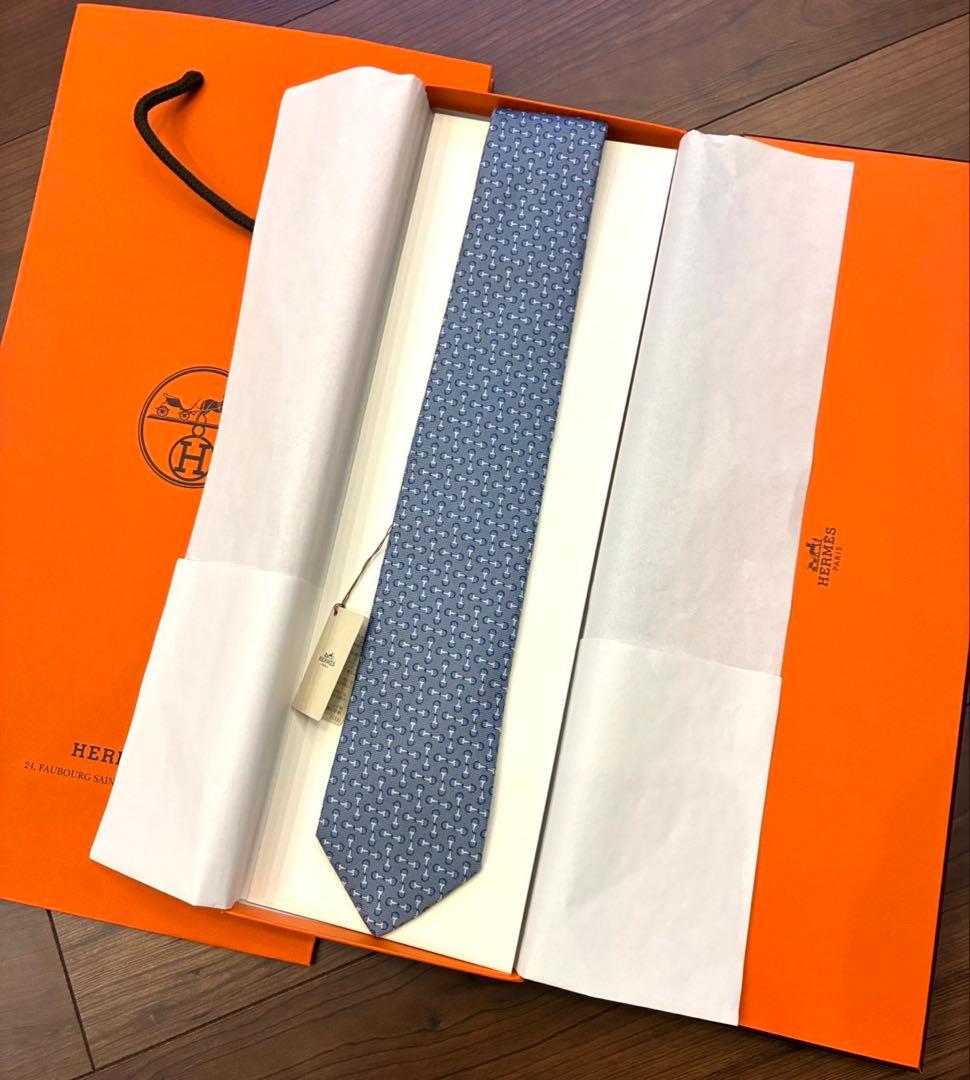 値下げ　新品未使用 エルメス ネクタイ グレー 2025年新作 正規品