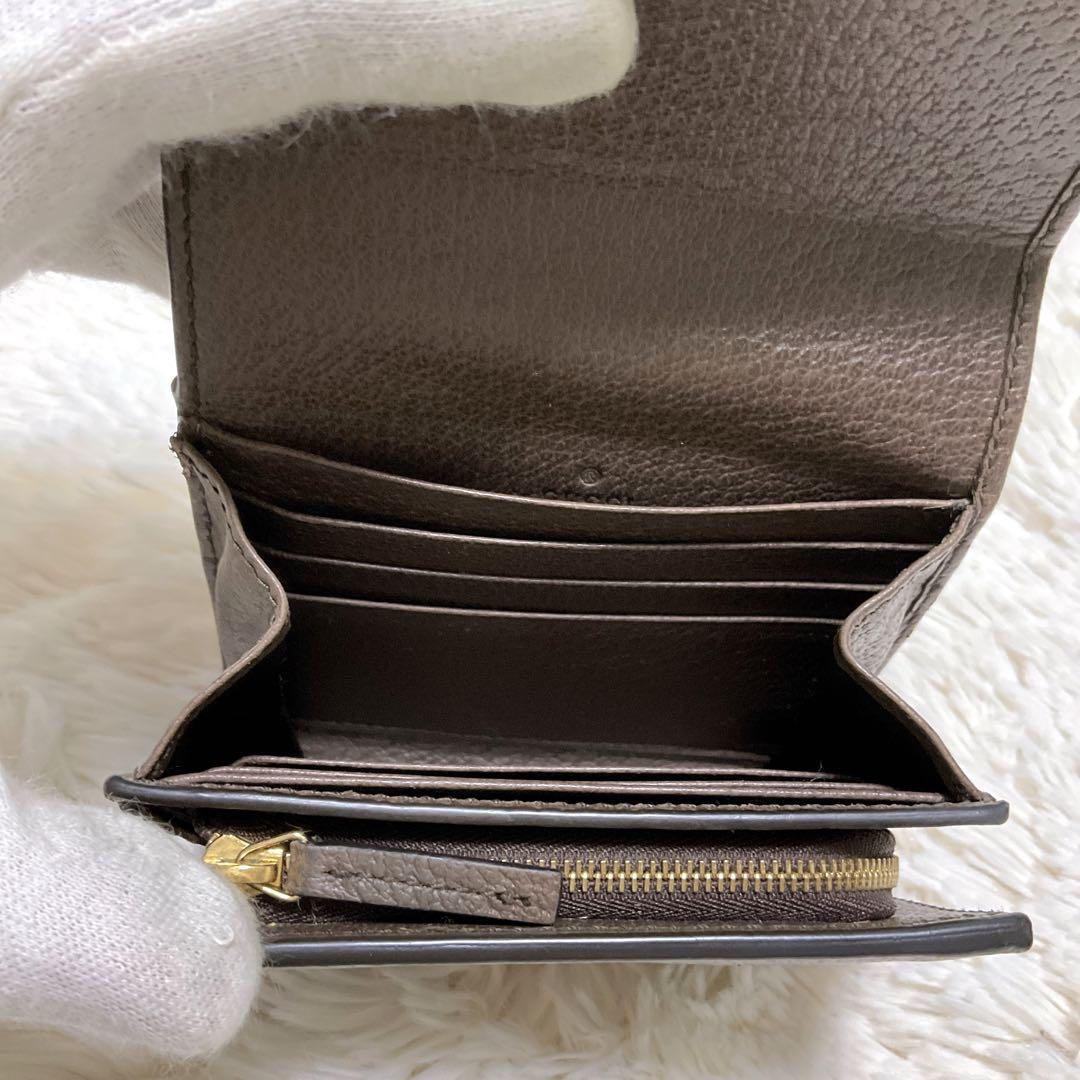 ♡美品♡グッチ オフィディア 二つ折り財布 GGマーモント シェリーライン ロゴ